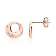 Rose gold plated stud earrings sterling silver zirconia