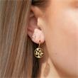 Triangular stud earrings in 9K gold with cubic zirconia
