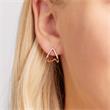 Pendientes plata 925 oro rosado IP circonita