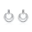 Circular stud earrings sterling silver zirconia