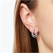 Circular stud earrings sterling silver zirconia