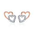 Pendientes corazón plata 925 oro rosa circonita