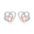 Pendientes corazones plata 925 circonita rosa