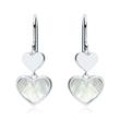 Earrings hearts of sterling silver and mother of pearl