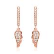 Rose gold plated hoops wings sterling silver zirconia