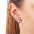Ear studs made of sterling silver with colorful heart pendants