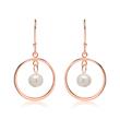 Earrings in rose gold-plated 925 silver with pearls