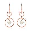 Earrings in rose gold-plated sterling silver with pearls