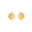 Ear stud cube made of gold-plated 925 silver
