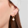 925 sterling silver pearl stud earrings with circle pendant, IP gold