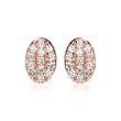 Oval stud earrings 925 silver rose gold plated zirconia