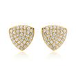 Stud earrings triangles 925 silver gold plated zirconia