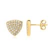 Stud earrings triangles 925 silver gold plated zirconia