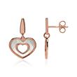 Heart stud earrings in rose gold-plated 925 silver