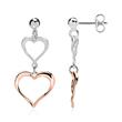 Stud earrings hearts 925 silver rose