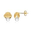 Earstuds shells with beads 925 silver gold-plated