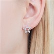 Star stud earrings 925 silver with zirconia