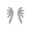 Stud earrings wings in sterling silver with zirconia