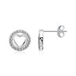 Ladies earrings hearts from 925er silver with zirconia