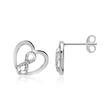 Heart earrings infinity made of 925 silver with zirconia