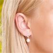 Ladies earrings made of 925 silver beads and zirconia