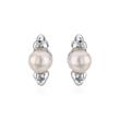 Ladies earrings in sterling silver with freshwater pearls