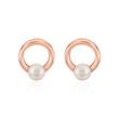 Ladies Pearl Earring In 925 Silver, Rose Gold Plated