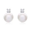 Pearl earring in 925 sterling silver with zirconia