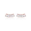 Stud earrings in rose gold plated 925 silver zirconia