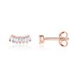 Stud earrings in rose gold plated 925 silver zirconia