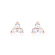 Zirconia stud earrings 925 silver, rose gold plated