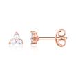 Zirconia stud earrings 925 silver, rose gold plated