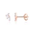 Stud earrings in rose gold plated 925 silver zirconia