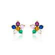 Earstuds from gold-plated 925 silver zirconia, colorful