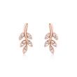 Ladies earrings in sterling silver, rosé with zirconia