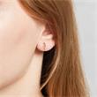 Ladies earrings in sterling silver, rosé with zirconia