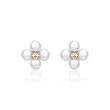 Pearl Stud Earrings Blossom Sterling Silver, Gold Plated
