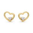 Ladies earstuds hearts in gold-plated 925 silver