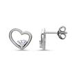 Heart stud earrings for ladies in 925 silver with zirconia