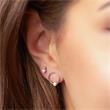 Circle stud earrings for ladies in 925 silver with pearls