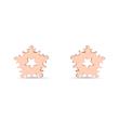 Stud earrings snowflakes in 925 silver, rosé