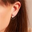 Ear studs in 925 sterling silver with circle pendant and pearl