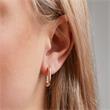 Ladies square earrings in rose gold plated 925 silver
