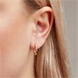 Ladies 925 sterling silver gold plated square hoop earrings