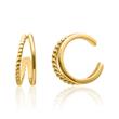 Ladies ear cuffs in sterling silver, gold plated, double row