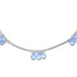 Genuine sterling silver necklace with blue zirconia