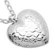 Modern silver necklace with pendant in heart shape