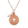 Sterling silver necklace gold plated cross pendant pearl