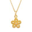 Gold plated silver necklace with flower pendant