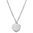 Three row sterling silver heart pendant